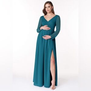 Long Sleeved Maternity Bridesmaid Dress